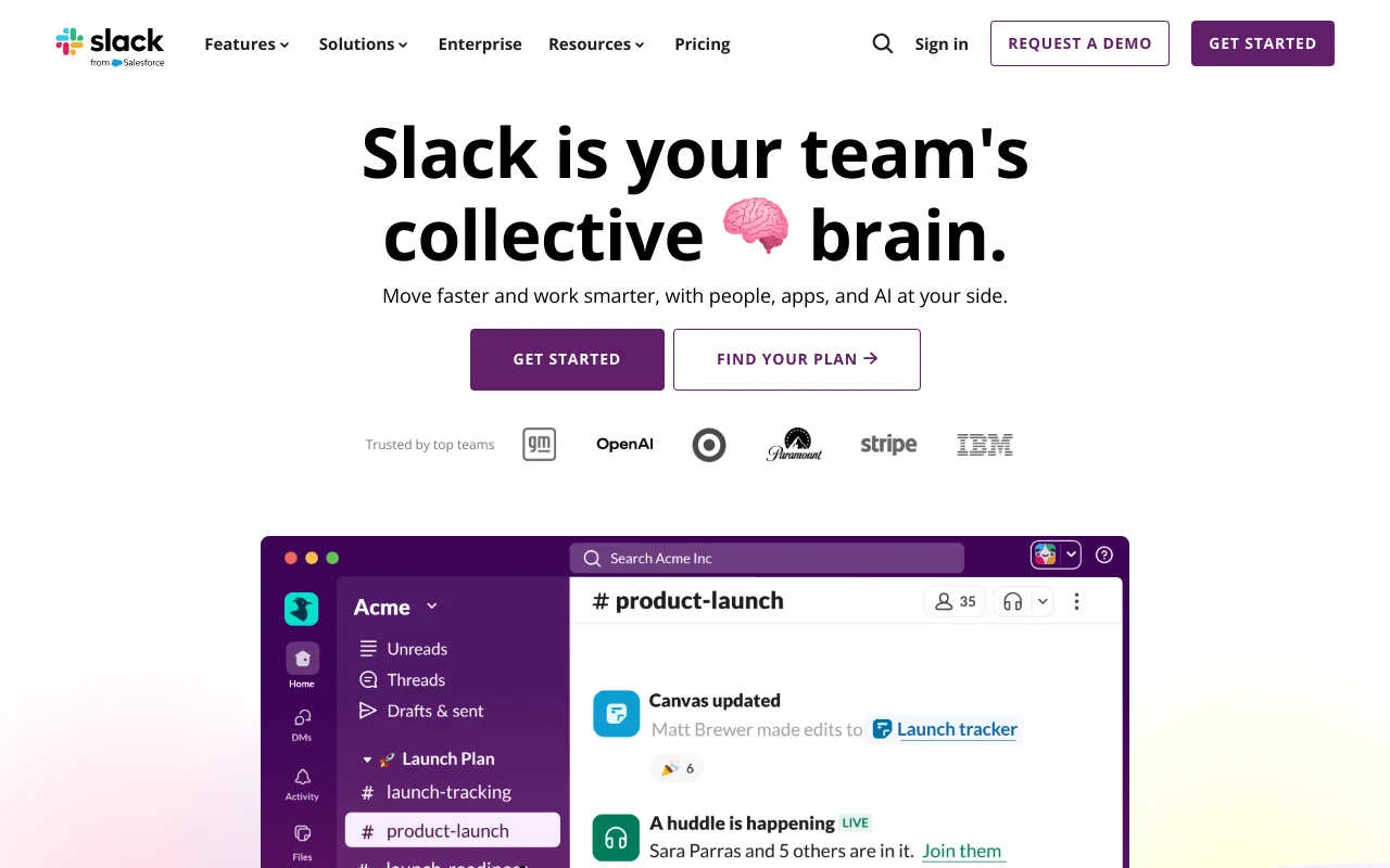 Aperçu Slack